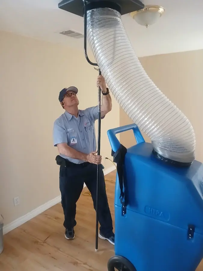 Mini Split Installation technician using HEPA equipment in Orangevale
